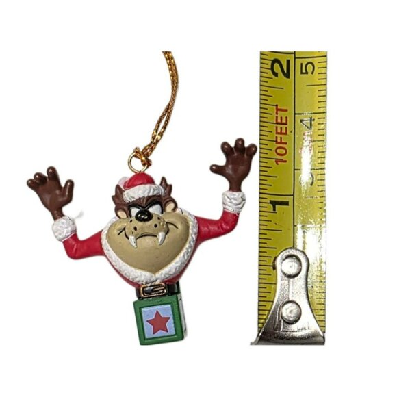 1995 Taz Christmas Ornament Santa Suit Jack-In-The-Box Holiday Miniature 1.25" - Picture 2 of 7